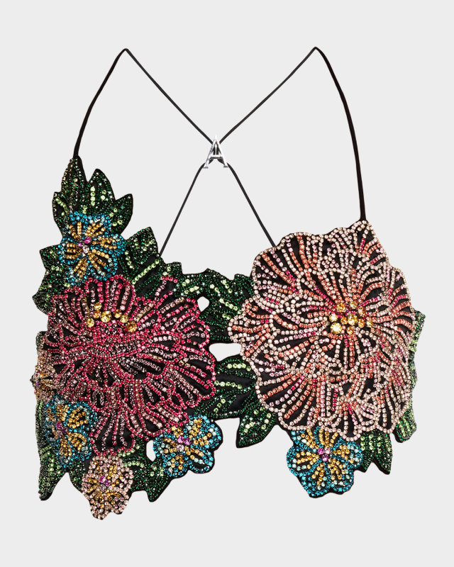Crystal Flower Bra Top